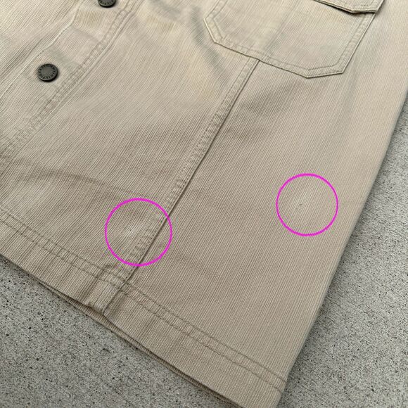 Vtg Tommy Hilfiger Mini Skirt Womens 16 Khaki Cargo Snap Front Y2K 2000s A-Line - Picture 6 of 11